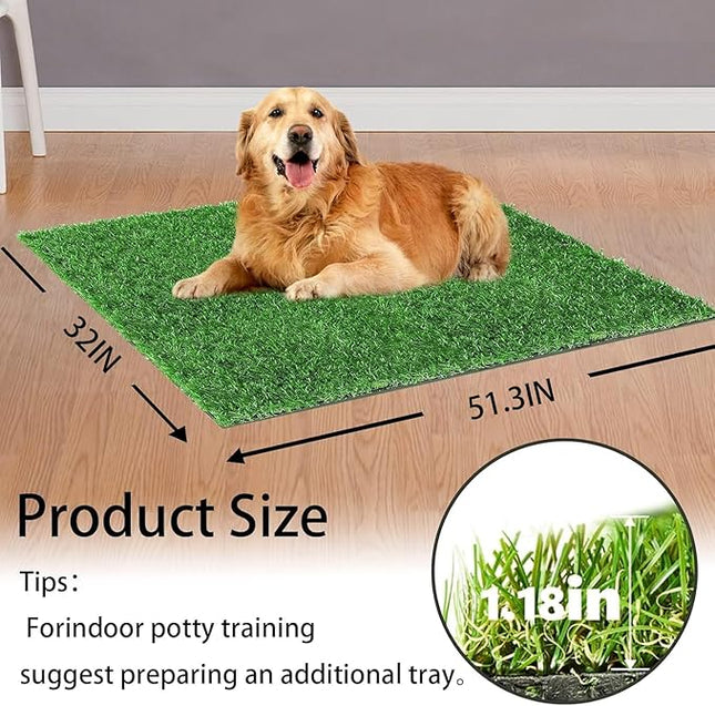 Artificial Grass for Dogs Pee Tray Fake Grass Mat for Professional Puppy Potty Trainer Replacement Dog Grass Pad for Indoor and Outdoor (51.3x32 Inch(Pack of 1))