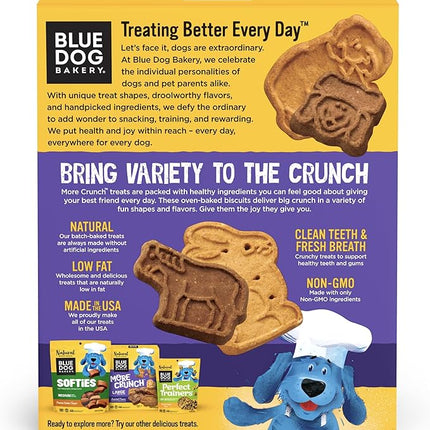 Blue Dog Bakery Natural Dog Treats, More Crunch Large, Assorted Flavors, 18oz Box, 6 Boxes