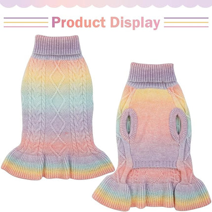 QBLEEV Girls' Small Dog Sweaters - Soft, Warm Winter & Fall Pullover Sweaters with Turtleneck & Vest Options for Female Puppies & Dogs - XS