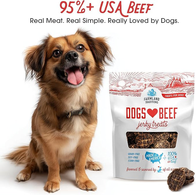 Farmland Traditions Dogs Love Beef Jerky Dog Treats with Only 3 Ingredients and No Fillers, 2.5 Pound (Pack of 1).