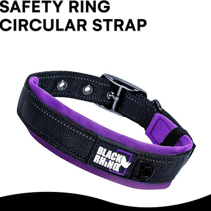 Black Rhino Reflective Dog Collar - Heavy Duty Adjustable Comfort Collar with Ultra Soft Neoprene Padding for All Breeds - Weatherproof, Lightweight Dog Collars for Medium Dogs (Medium, Purple/Black)