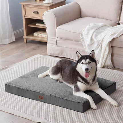 EHEYCIGA Orthopedic XXL Dog Beds for Jumbo Dogs with Removable Washable Cover, Grey, 50x36
