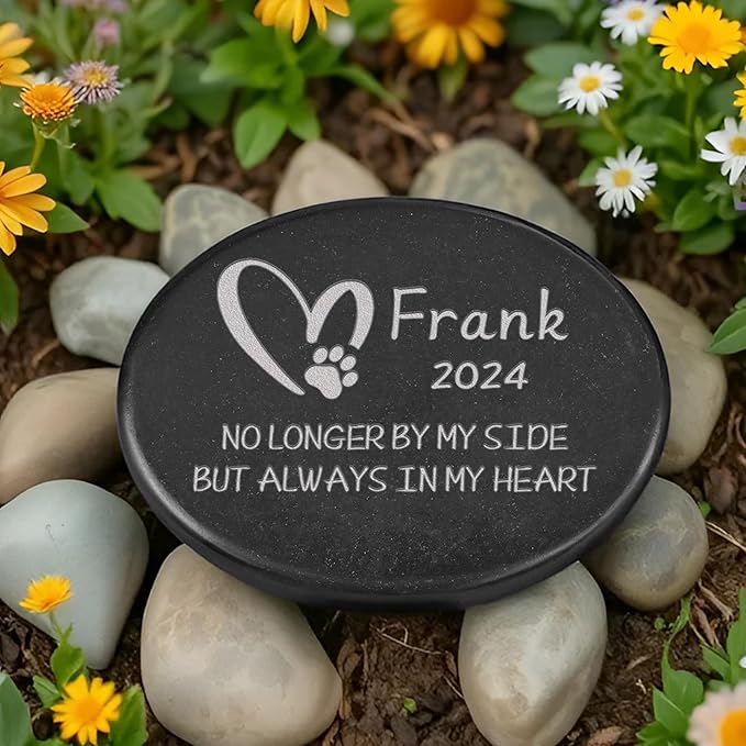 Dog Memorial Stone Personalized, Pet Memorial Stone, Pet Remembrance Gifts, Pet Memorial Gifts, Dog Memorial Gifts for Loss of Dog, Pet Sympathy Gifts for Dogs Cats