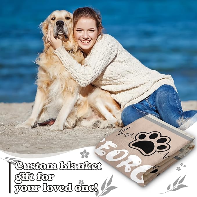 Personalized Pet Memorial Throw Blanket with Photo-Pet Memorial Gifts for Dogs Cats Loss of Dog Sympathy Gift Bereavement Remembrance Passing Away Gifts (6-Photos)