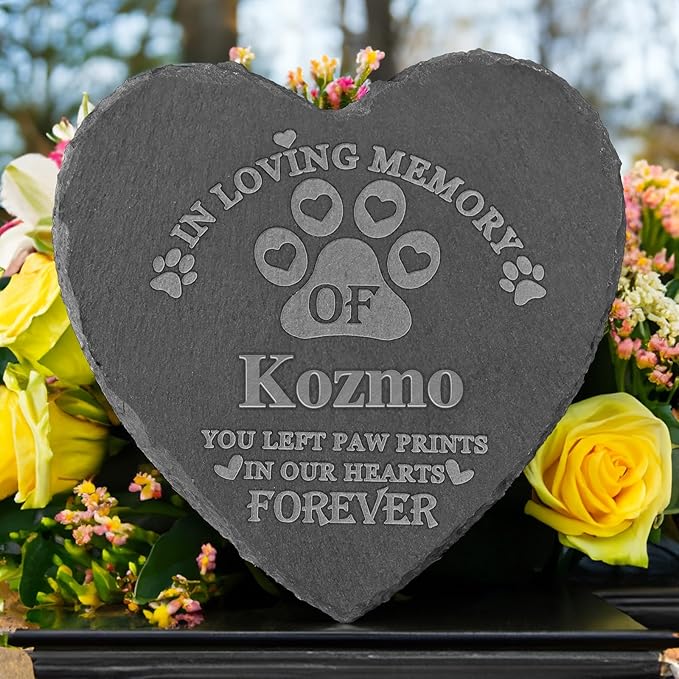 Personalized Pet Memorial Stone, Pet Memorial Gifts, Personalized Pet Loss Gifts, Loss of Pet Sympathy Gifts, Bereavement Gift for Loss of Pet, Pet Remembrance Gift - 6*6 Inches Memorial Stone