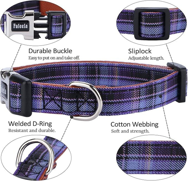 Faleela Soft &Comfy Bowtie Dog Collar,Detachable and Adjustable Bow Tie Collar,for Small Medium Large Pet (Purple, Large(Pack of 1))