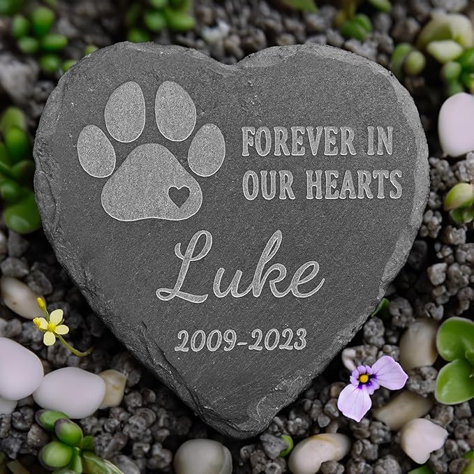 Loss of Dog Memorial Gift - Personalized Pet Memorial Stone - Dog Sympathy Tombstone for Loss of Pet - Personalized Bereavement Remembrance Condolence Gift for Pet - 4*4 Inches Memorial Stone