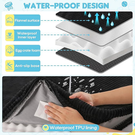 Loiion Dog Car Bed, Non-Slip Backseat Extender Pet Mat, Removable Washable Dog Bed for SUVs, Sedans & Trucks, Anti-Slip Travel Mat for Dogs, Easy Clean & Scratch-Proof & Comfort Black (50"×24.6")