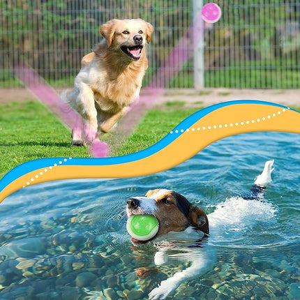 Glow Dog Ball, 2.5” Squeaky Dog Toy Ball, Dog Rubber Ball Toys for Small and Medium Dogs, Durable Dog Fetch Toys Puppy Chew Toys Pack of 6