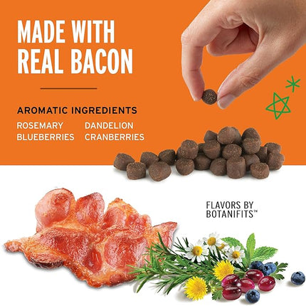 Pet Botanics Training Rewards Treats for Dogs, Made with Real Pork Liver, Focuses, Motivates, Rewards, Speeds Up Learning Curve, No BHA, BHT, Ethoxyquin, Bacon, 20 oz (1 pack)