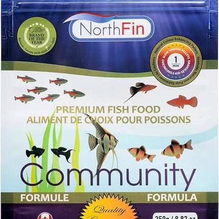 Northfin Fish Food Community Formula Slow Sinking Pellets (1mm 250g)