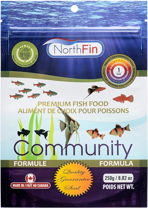 Northfin Fish Food Community Formula Slow Sinking Pellets (1mm 250g)