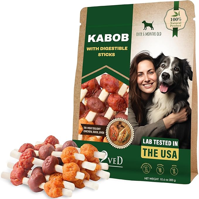 Beloved Pets Dog Treats Rawhide-Free Kabobs with Duck & Chicken Human Grade Meat 10.6 oz - All Natural Pet Dried Snacks & Grain Free Long Lasting Chews for Large & Small Dogs - Supports Healthy Teeth