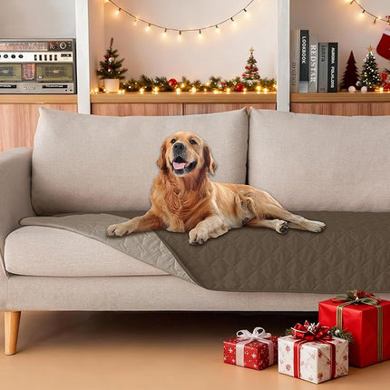 gogobunny 100% Double Sided Waterproof Dog Blanket Soft Pet Bed Cover Reversible Protect Furniture Couch Sofa Car for Puppy Cat Kids (Dark Walnut/Light Walnut, 30x70 Inch (Pack of 1))