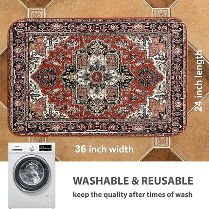 nunubaby 4PACK Washable Pee Pads for Dogs, Stylish, Non-Slip and Leak-Proof Pee Pads. Reusable Potty Pads for Dogs for Crates and Floors.(Red/Rect, 24" x36" )