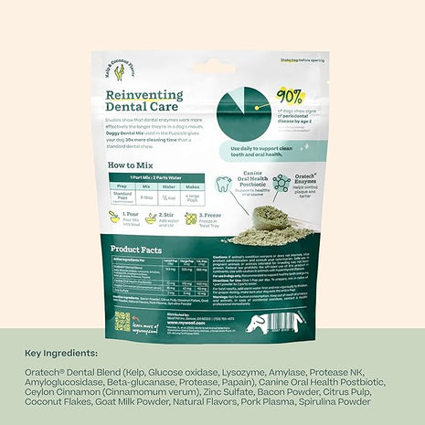 Woof Doggy Dental Pupsicle Mix - Dog Teeth Cleaning Powder for The Pupsicle - Long Lasting Postbiotic Dental Enzyme Mix to Support Oral Health for Dogs