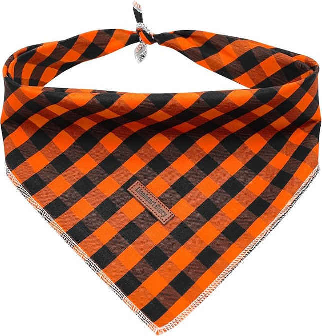 Lionheart Glory Soft Dog Scarf, Washable Fall Bib Scarf, Square Bandana for Small to Large Dogs, Boy & Girl, Halloween Theme