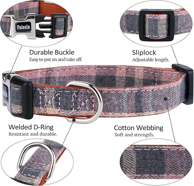 Faleela Cute Soft Girl Dog Collar with Bow, Bowtie Dog Collar for Boy,Detachable Adjustable Collar for Small Medium Large Pet