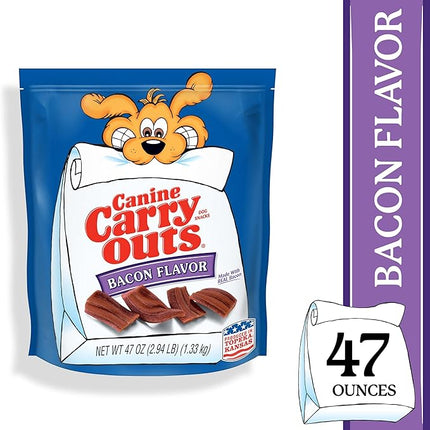 Canine Carry Outs Dog Treats, Bacon Flavor, 47 Ounce, Made with Real Bacon