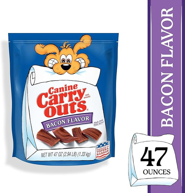 Canine Carry Outs Dog Treats, Bacon Flavor, 47 Ounce, Made with Real Bacon