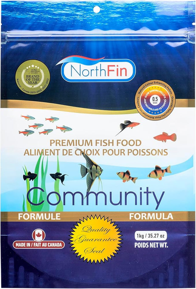 Northfin Fish Food Community Formula Slow Sinking Pellets (0.5mm 1kg)