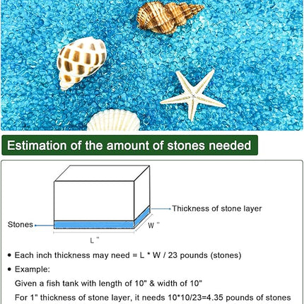 BXI 2.2 Lbs Small Aquarium Substrate Gravel Sand, Polished Smooth Fish Tank Gravel, Colorfast Uncoated Vibrant Blue Sea Glass, Decorative Stones for Vase Fillers, Fairy Garden, Potted Plants