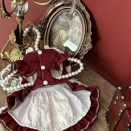 Fashion Sweet Puppy Dog Lace Princess Dress for EXTRAL Small and Small Dog A-WineRed-1 XX-Small