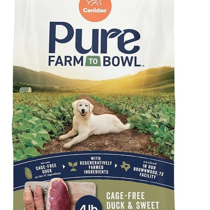 Canidae Pure Farm to Bowl Cage-free Duck & Sweet Potato, Adult, Grain-Free Dry Dog Food, 4lb
