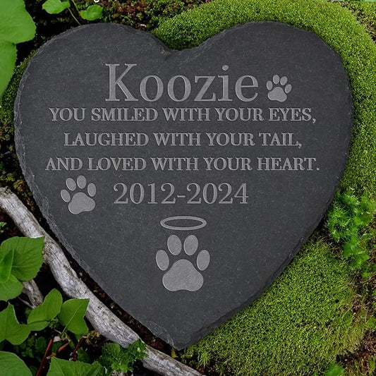 Personalized Pet Memorial Stone, Dog Memorial Gifts for Loss of Dog, Pet Loss Gifts, Pet Memorial, Loss of Dog Sympathy Gift, Dog Remembrance Gift, Pet Bereavement Gifts - Loved With Your Heart