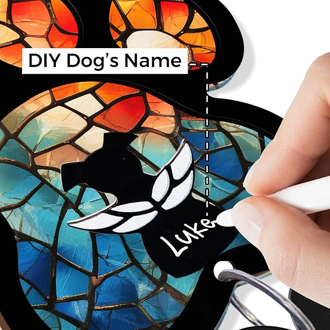 DIY Dog Angel Memorial Suncatcher, Loss of Dog Sympathy Gift, Dog Remembrance Gift, Dog Memorial, Dog Memorial Gifts for Loss of Dog