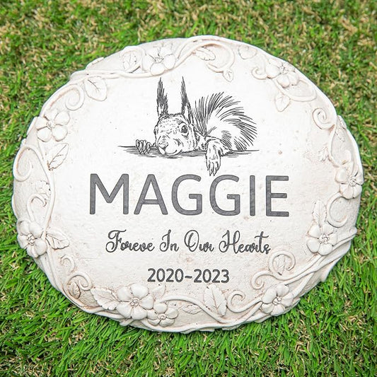 Personalized Squirrel Memorial Stone, Pet Grave Marker Squirrel, Squirrel Headstone, Squirrel Tombstone, Squirrel Gravestone, Squirrel Memorial Gifts