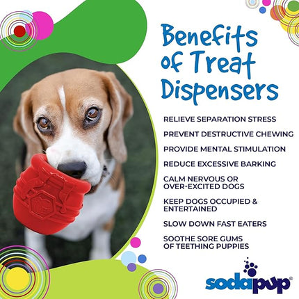 SodaPup Honey Pot – Durable Dog Treat Dispenser & Enrichment Toy Made in USA from Non-Toxic, Pet Safe, Food Safe Natural Rubber Material for Mental Stimulation, Problem Chewing, Calming Nerves, & More