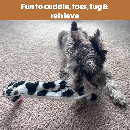 SPOT Skinneeez Crinklers Cow - Stuffing-Free Dog Toy with Crinkle & Squeaker Sounds, Durable for Moderate Chewers, Tug Toy for Small Dogs & Puppies, 14in