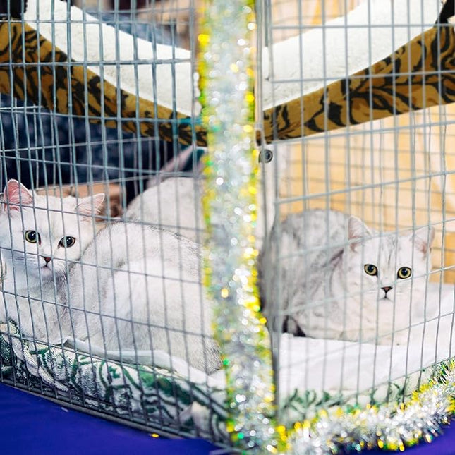 Jetec 2 Pieces Reversible Cat Hanging Hammock Soft Breathable Pet Cage Hammock with Adjustable Straps and Metal Hooks Double Sided Hanging Bed for Small Dogs Rabbits(Zebra, Tiger Stripes,M)