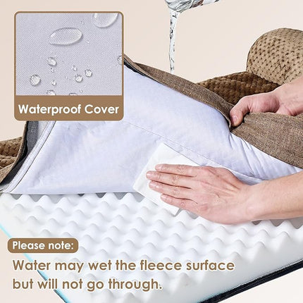 EHEYCIGA Memory Foam Dog Bed XLarge Sized Dogs, Extra Large Dog Bed Orthopedic with Washable Removable Cover, Waterproof XL Pet Bed Couch for Crate, 41x27x6 Inches, Camel