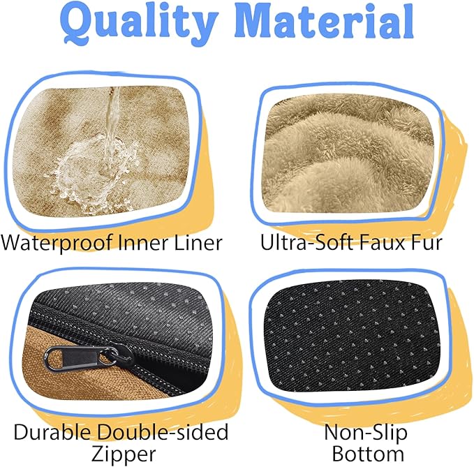 Washable Orthopedic Large Dog Bed -XL Large Dog Bed with Removable & Waterproof Cover Pet Beds with Foam Support for Big Size Dogs with Bolster