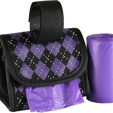 Five Star Pet Purse Style Dispenser with 2 Rolls Made in USA Easy Open Poop Bags Dog Waste Bags (Purple Black)