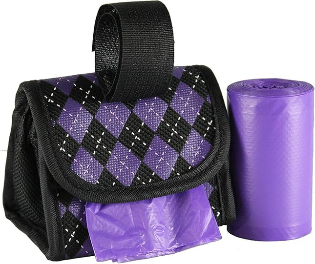 Five Star Pet Purse Style Dispenser with 2 Rolls Made in USA Easy Open Poop Bags Dog Waste Bags (Purple Black)