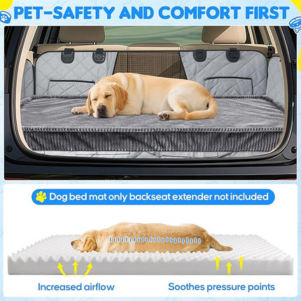 Loiion Dog Car Bed, Non-Slip Backseat Extender Pet Mat, Removable Washable Dog Bed for SUVs, Sedans & Trucks, Anti-Slip Travel Mat for Dogs, Easy Clean & Scratch-Proof & Comfort(Dark Gray, 50"x24.6")