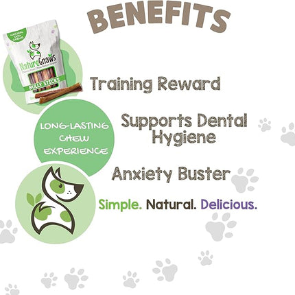 Nature Gnaws Bully Sticks for Dogs 5-6" (8oz) - Mixed Thickness - Long Lasting for Aggressive Chewers and Large Dogs - Natural Beef Dog Chew Bones