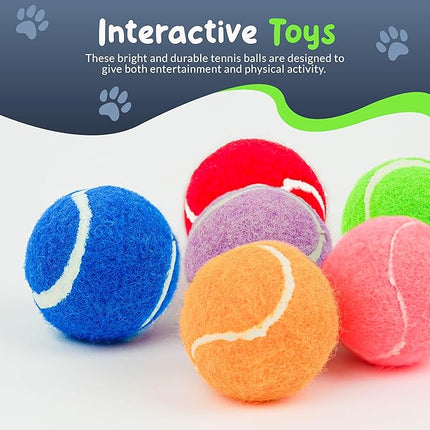 Squeaky Mini Tennis Balls for Small Dogs Puppy - 1.5 Inch - 6 Pack - Dog Toys for Small Dogs, Training Positive Reinforcement, Interactive Fetch Tiny Squeaker Balls for Ball Launcher