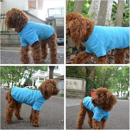 Lovelonglong 2019 Pet Clothing Dog Costumes Basic Blank T-Shirt Tee Shirts for Medium Small Dogs Lake-Blue XL