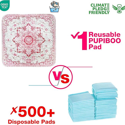 PUPIBOO Washable Pee Pads for Dogs and Cats - Super Absorbent Reusable Puppy Training Pads - 100% Waterproof, Leak-Proof & Non-Slip Whelping Pads for Pet Housebreaking