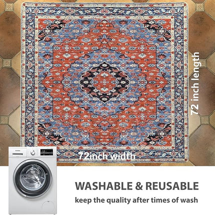 nunubaby 2PACK Washable Pee Pads for Dogs, Stylish, Non-Slip and Leak-Proof Pee Pads. Reusable Potty Pads for Dogs for Crates and Floors.(Red/Floral, 72" x72")