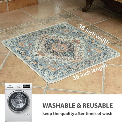 nunubaby Washable Pee Pads for Dogs, Stylish, Non-Slip and Leak-Proof Pee Pads. Reusable Potty Pads for Dogs for Crates and Floors.(Beige/Multi, 36" x36" )