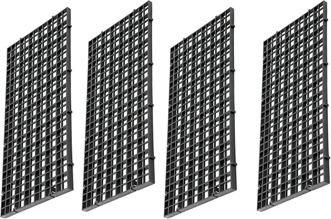 Aquarium Fish Tank Bottom Isolation 4 Pcs, Plastic Egg Crate Grid Divider Tray Egg (S 4pcs Black)