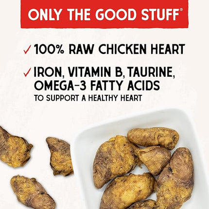 Stella & Chewy's Freeze-Dried Raw Chicken Heart Dog Treats - Single Ingredient, No Additives - Premium Training Treats - Perfect For Picky Eaters - 3oz Bag