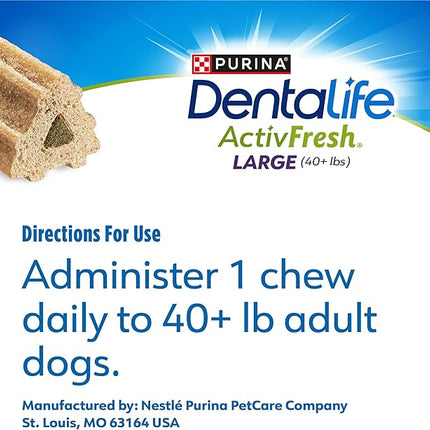 DentaLife ActivFresh Dog Chews for Large Dogs 40 lbs. and up, Dental Chews to Freshen Breath, Chicken Flavor, 24.1 oz., 21 Chews - 21 ct. Pouch