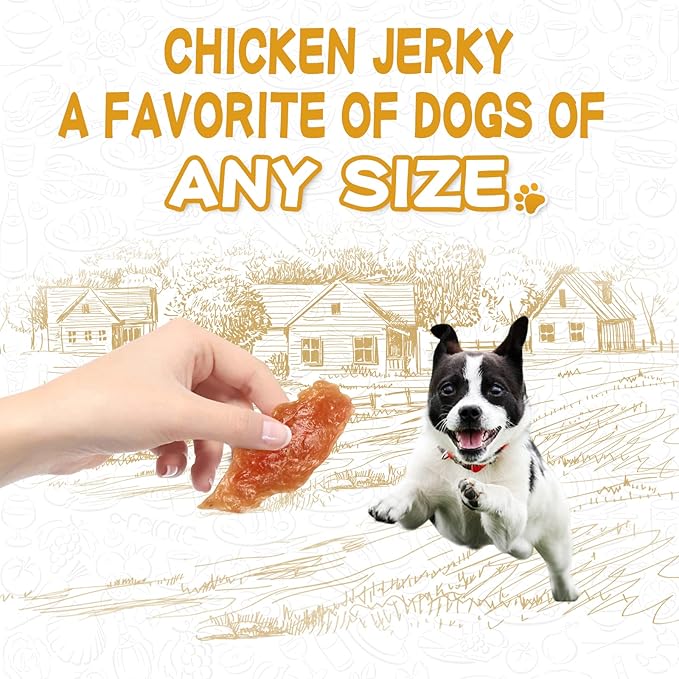 Chicken Jerky Dog Treats, Human Grade Chicken Tender, All Natural High Protein Jerky for Dog, Rawhide-Free, No Artificial Flavors, 12.5 oz