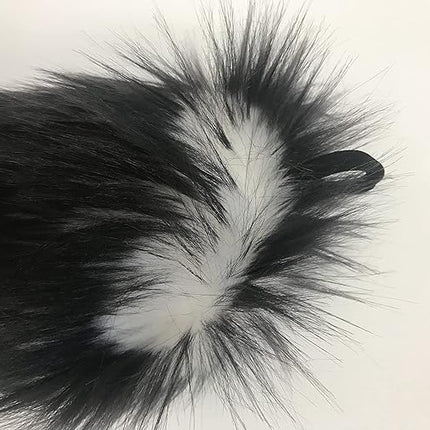 Bianna Creations Luxury Animal Super Soft Faux Fur Tail, Candy Black Wolf, 20" for Dogs, Halloween Costume Accessory